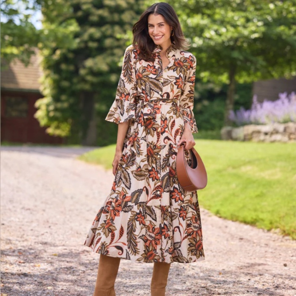 Jude Connolly Roxie Dress Falling Floral Almond
